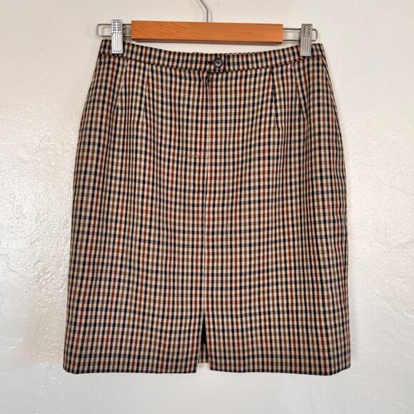 vintage 70s wool mini skirt plaid lined women's size small - Picture 3 of 7